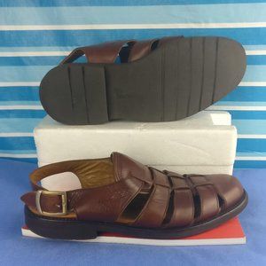 Coastal Fisherman Sandal 100% LEATHER Woven Braided Leather Sandal us7men=us9wmn